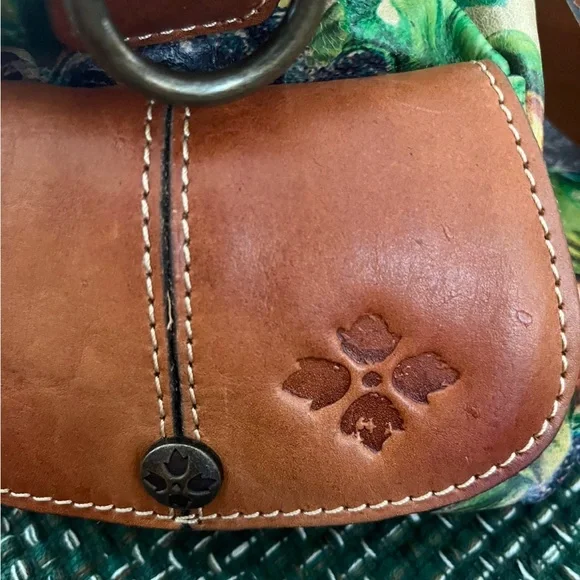 Patricia Nash Winter Fruits Leather Satchel EUC